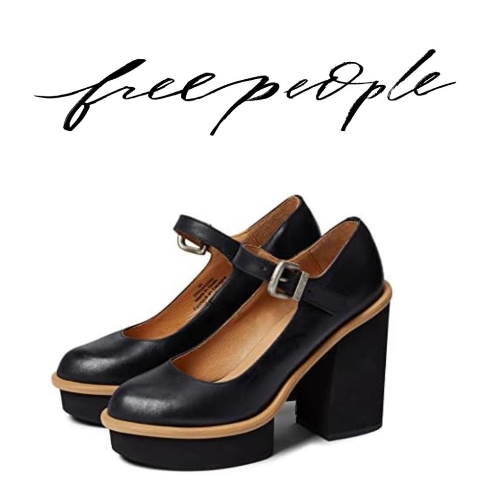Free People Maggie Mary Jane Platform Black EU 38.5 (US Women's 8.5) M - Picture 3 of 6